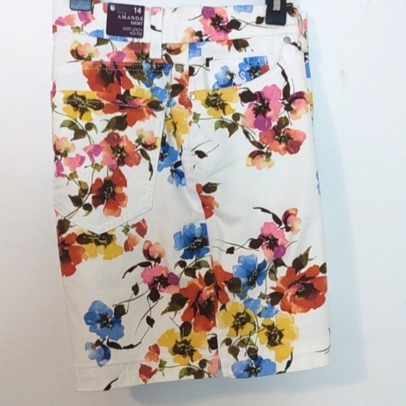 GLORIA VANDERBILT DREAM GARDEN VINTAGE WHITE HIGH RISE AMANDA SHORTS SIZE 14 NWT - Picture 4 of 6